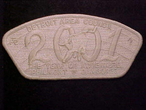 DETROIT AREA C. SA-54, 2001, THE YEAR OF ADVENTURE, PHILMONT JAMBOREE, WHITE GHOST
