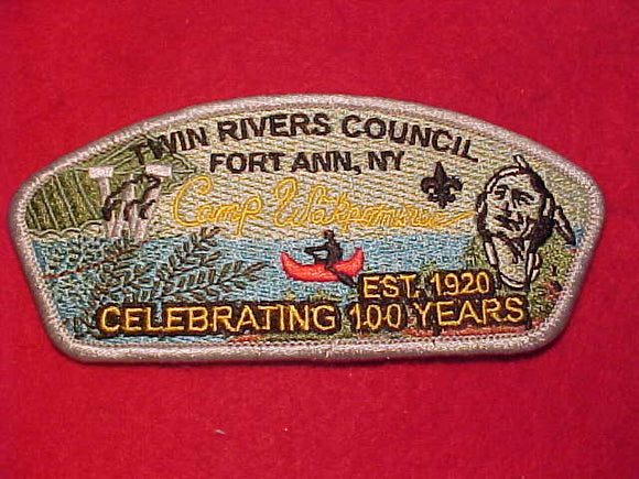 TWIN RIVERS C. SA-Q, 2020, CAMP WAKPOMINEE, FORT ANN, NY, EST. 1920, CELEBRATING 100 YEARS