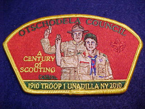 OTSCHODELA C. SA-30, 1910-2010, TROOP 1, UNADILLA NY