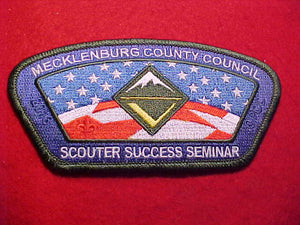 MECKLENBURG COUNTY C. SA-50, 2013 SCOUTER SUCCESS SEMINAR, CPCC, GREEN BDR.