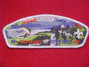 CASCADE PACIFIC C. SA104, 100 YEARS, 1910-2010, OR - WA, WHITE BDR.