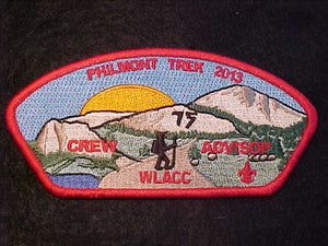 WESTERN LOS ANGELES COUNTY C. SA-61, PHILMONT TREK, 2013, CREW ADVISOR, ERROR, 16 MADE