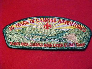 ALAMO AREA C. SA-8, BEAR CREEK SCOUT CAMP, 30 YEARS