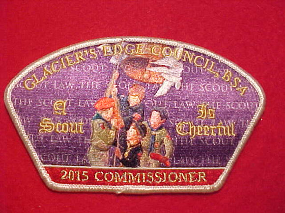GLACIER'S EDGE C. PA-58, 2015 COMMISSIONER, A SCOUT IS CHEERFUL