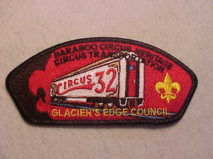 GLACIER'S EDGE COUNCIL SA-Q5, BARABOO CIRCUS HERITAGE CIRCUS TRANSPORTATION, 32 YEARS