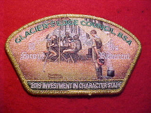 GLACIER'S EDGE C. SA-q, 2019 INVESTMENT IN CHARACTER STAFF, "A SCOUT IS REVERENT"