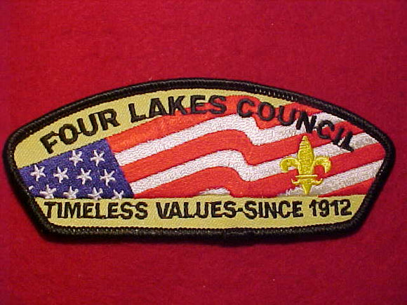 FOUR LAKES C. TA-26, TIMELESS VALUES-SINCE 1912, DESIGN OF T-25 ISSUED IN COMMEMORATION OF 9/11, 250 MADE
