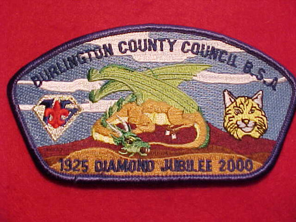 BURLINGTON COUNTY C. SA-16, DIAMOND JUBILEE, 1925-2000, BLUE BDR.