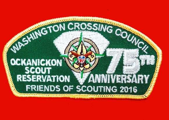 WASHINGTON CROSSING C. TA-?, OCKANICKON SCOUT RESV., 75TH ANNIV., 2016