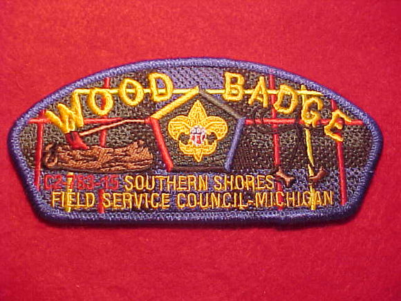 SOUTHERN SHORES FSC (FIELD SERVICE COUNCIL) SA-8, 02-783-15, WOOD BADGE, PARTICIPANT, 2 BEADS, 75 MADE