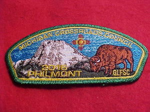 GREAT LAKES FSC SA-59, MICHIGAN CROSSROADS C., 2016 PHILMONT, GREEN MYL BDR.