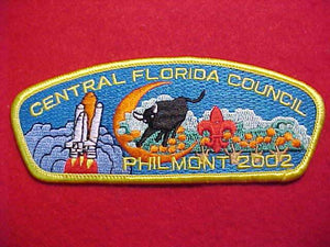 CENTRAL FLORIDA SA-39, PHILMONT 2000, YELLOW BDR., RED FDL, ERROR ISSUE, 200 MADE