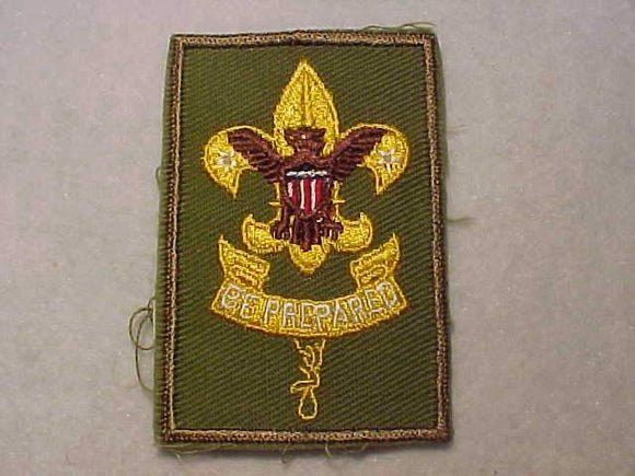 FIRST CLASS RANK, TYPE 10A, COARSE TWILL, 3 TAIL FEATHERS, GAUZE BACK, 1955-64