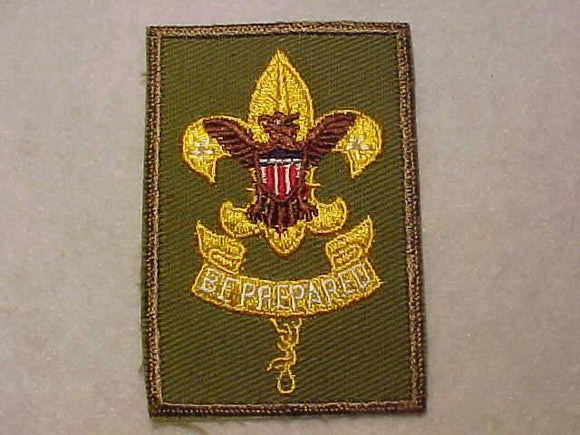 FIRST CLASS RANK, TYPE 10A, COARSE TWILL, 3 TAIL FEATHERS, WHITE GLUE BACK, 1955-64