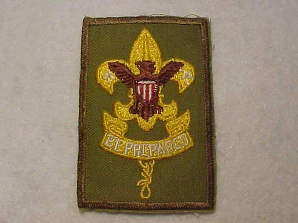 FIRST CLASS RANK, TYPE 10B, SMOOTH TWILL, 3 TAIL FEATHERS, WHITE GLUE BACK, 1965-71