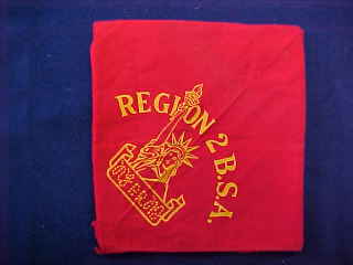 Region 2, region 2 neckerchief NY/NJ/PR 3 states, issued 1956-66 small hole/used, rare