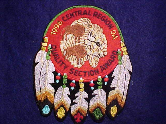 CENTRAL REGION JACKET PATCH, 1996 QUALITY SECTION AWARD