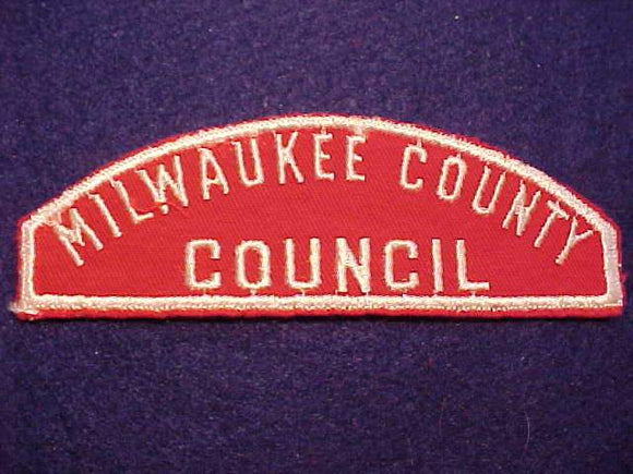 RED/WHITE STRIP, MILWAUKEE COUNTY/COUNCIL, USED