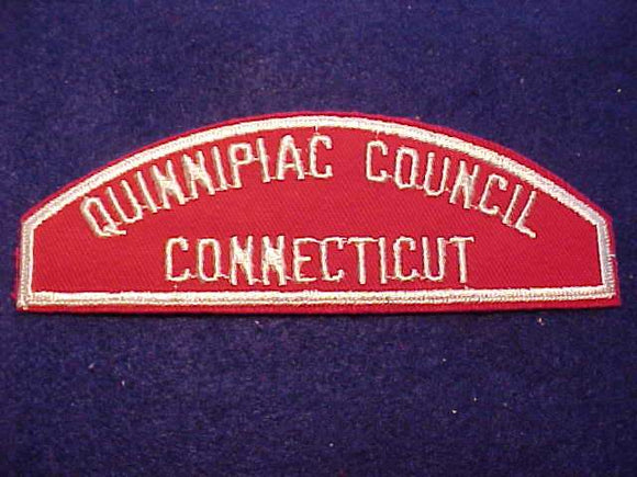 RED/WHITE STRIP, QUINNIPIAC COUNCIL/CONNECTICUT, 100/66MM CONNECTICUT, RATED #5/10