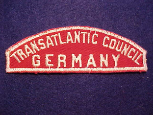 RED/WHITE STRIP, TRANSATLANTIC COUNCIL/GERMANY, 75MM "GERMANY", USED