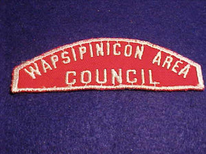 WAPSIPINICON AREA/COUNCIL  RED/WHITE COUNCIL STRIP, USED, GUIDEBOOK VALUE $34-$40
