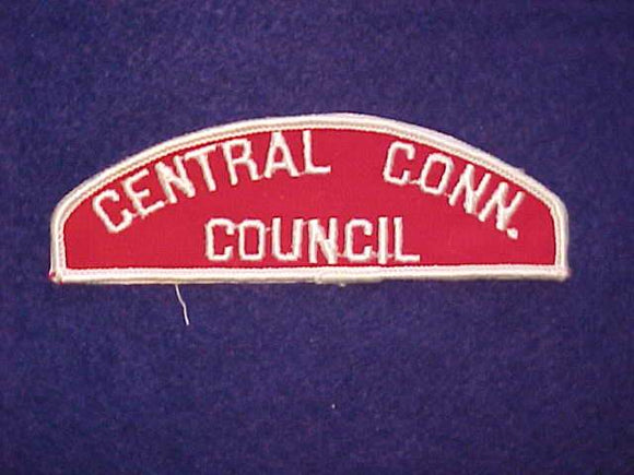 CENTRAL CONN./COUNCIL RED/WHITE STRIP, MINT, ROLLED BORDER