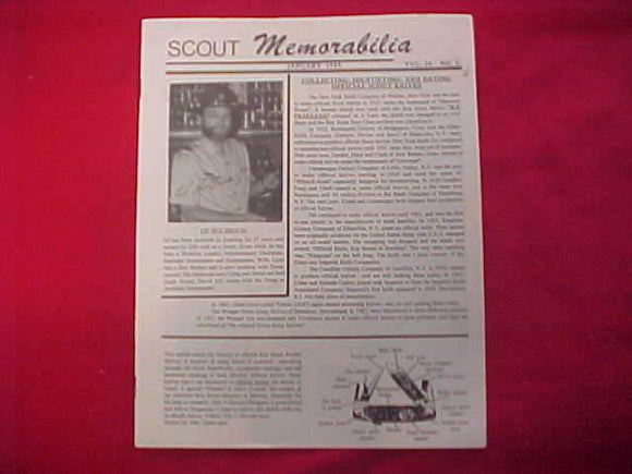 SCOUT MEMORABILIA, JAN. 1989, COLLECTING, IDENTIFYIING AND DATING OFFICIAL SCOUT KNIVES