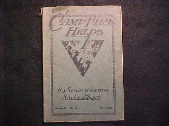 BSA SERVICE LIBRARY BOOKLET, CAMP FIRE HELPS, SERIES D.