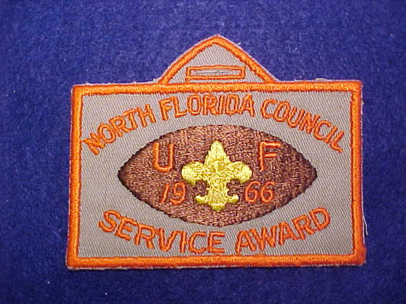 UNIVERSITY OF FLORIDA, NORTH FLORIDA COUNCIL SERVICE AWARD PATCH, 1966