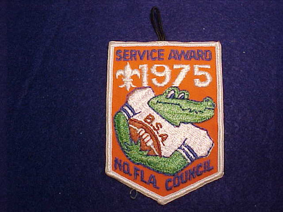 UNIVERSITY OF FLORIDA, NORTH FLORIDA COUNCIL SERVICE AWARD PATCH, 1975