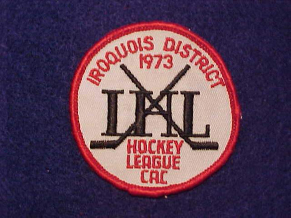 1973 IHL HOCKEY LEAGUE PATCH, IROQUOIS DISTRICT
