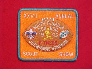 1992 JOE ROBBIE STADIUM SCOUT SHOW PATCH, FLORIDA MARLINS, SOUTH FLORIDA COUNCIL