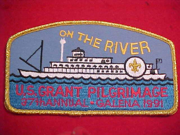 U. S. GRANT PILGRIMAGE JACKET PATCH, 1991, 37TH ANNUAL, GMY BDR.