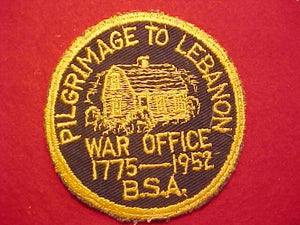 PILGRIMAGE TO LEBANON (INDIANA) WAR OFFICE, 1775-1952, USED