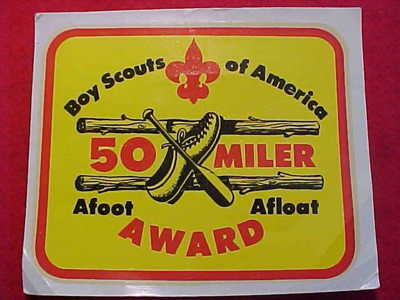 FIFTY (50) MILER AWARD DECAL, AFOOT/AFLOAT