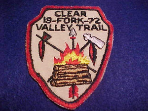 CLEAR FORK VALLEY TRAIL PATCH, 1972, USED
