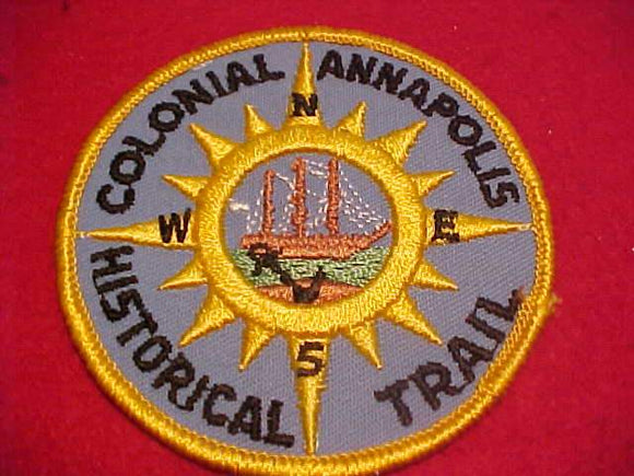 COLONIAL ANNAPOLIS HISTORICAL TRAIL PATCH, BLUE TWILL