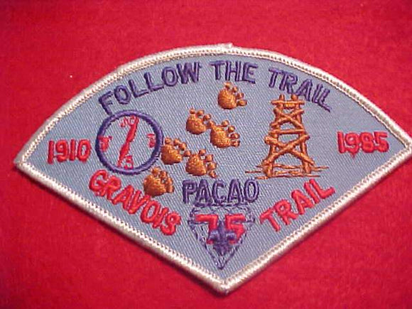 GRAVOIS TRAIL PATCH, 1985, PACAO, 1985, 