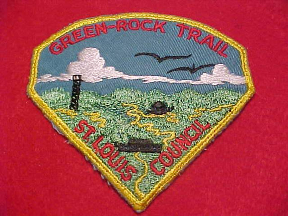 GREEN-ROCK TRAIL PATCH, ST. LOUIS COUNCIL, USED