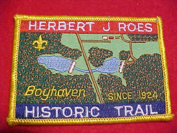 HERBERT J. ROES HISTORIC TRAIL PATCH, BOYHAVEN CAMP, SINCE 1924