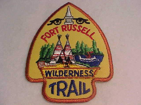 FORT RUSSELL WILDERNESS TRAIL PATCH, LT. BROWN CUT EDGE