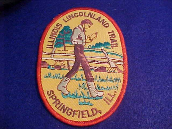 ILLINOIS LINCOLNLAND TRAIL PATCH, SPRINGFIELD, ILL., 2 VARIETIES