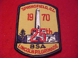 LINCOLN PILGRIMAGE PATCH, 1970, SPRINGFIELD, ILL.