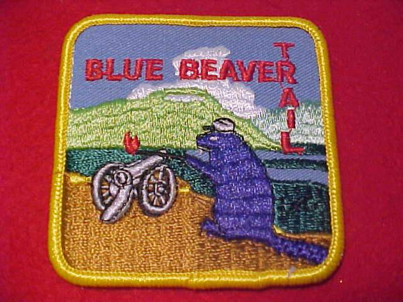 BLUE BEAVER TRAIL PATCH, SWISS EMBROIDERED, 3