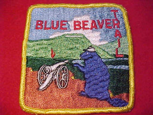 BLUE BEAVER TRAIL PATCH, 3.5" SQUARE, USED