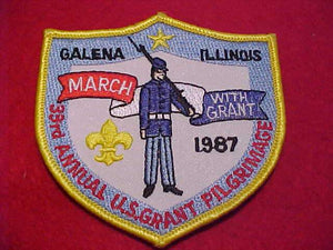 U. S. GRANT PILGRIMAGE PATCH, 1987, 35TH ANNUAL, "MARCH WITH GRANT"