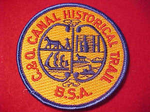 C & O CANAL HISTORICAL TRAIL PATCH, FULLY EMBROIDERED, 3" ROUND