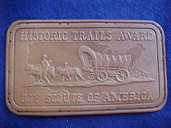 HISTORIC TRAILS AWARD PATCH, LEATHER.  Pre-punched holes for stitching to your pack.