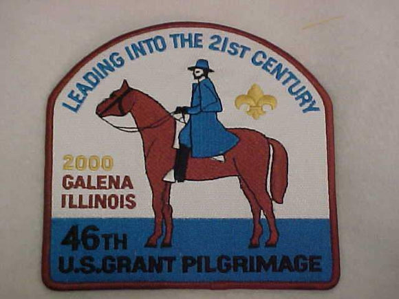 U. S. GRANT PILGIRMAGE JACKET PATCH, 2000, 46TH ANNUAL, LEADING INTO THE 21ST CENTURY