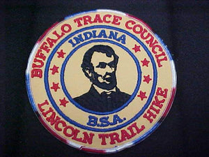LINCOLN TRAIL HIKE, BUFFLAO TRACE C. JACKET PATCH, 6"ROUND